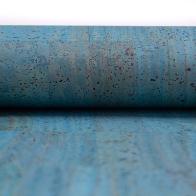 Premium Solid Turquoise Cork Fabric COF-125