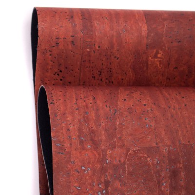 Premium Solid Scarlett Red Cork Fabric COF-155