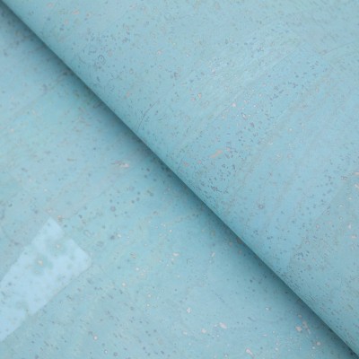 Premium Solid Baby Blue Cork Fabric COF-132