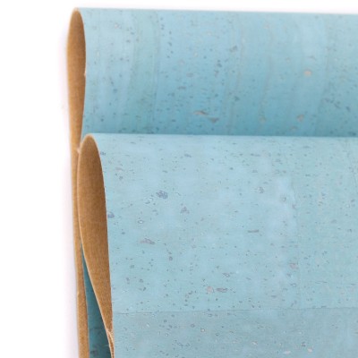 Premium Solid Baby Blue Cork Fabric COF-132