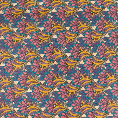 Colorful Butterfly Pattern Cork Fabric COF-276-A