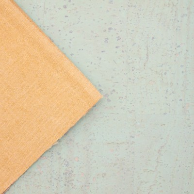 Premium Solid Green Pastel Cork Fabric COF-370