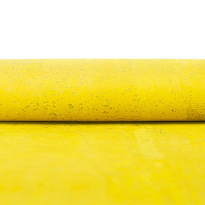 Premium Solid Yellow Pastel Cork Fabric COF-255-A