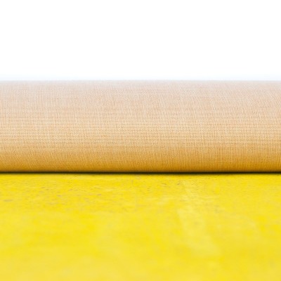 Premium Solid Yellow Pastel Cork Fabric COF-255-A