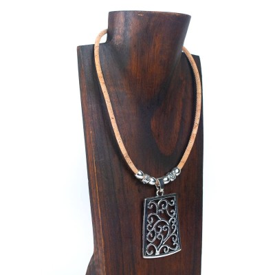 natural cork handmade women's cork necklace N-1029-A-5