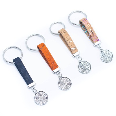 cork handmade  keychain  I-020-MIX-10