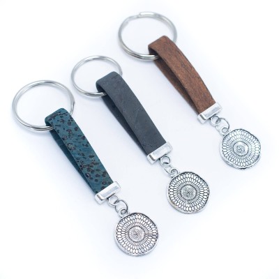 cork handmade  keychain  I-020-MIX-10