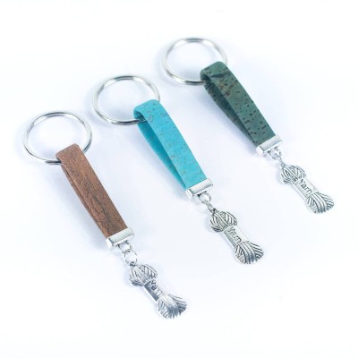 yarn Pendant Handmade Cork Keychain I-02-C-MIX-10