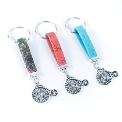 bike Pendant Handmade Cork Keychain I-02-B-MIX-10