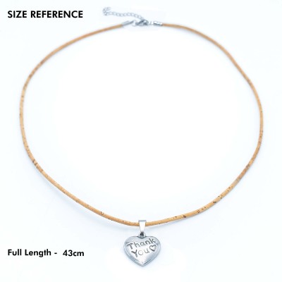 Cork jewelry-Stainless steel necklace for women NS-004-3