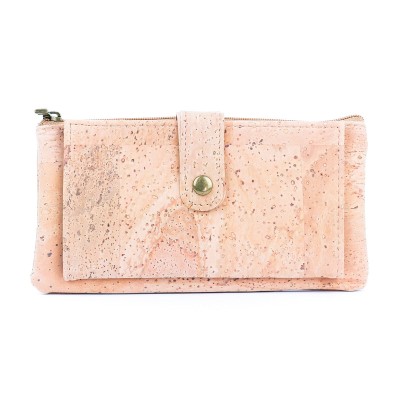 Cork Women&#39;s Long Wallet & Card Holder v káva Bean Design BAG-2261-EF