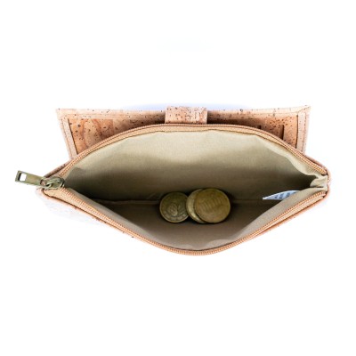 Cork Women&#39;s Long Wallet & Card Holder v káva Bean Design BAG-2261-EF