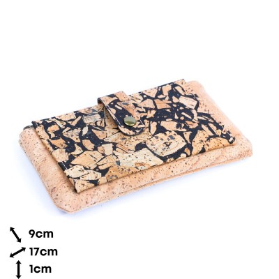 Cork Women&#39;s Long Wallet & Card Holder v káva Bean Design BAG-2261-EF