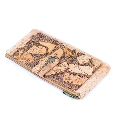 Cork Women&#39;s Long Wallet & Card Holder v káva Bean Design BAG-2261-EF