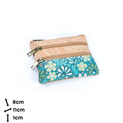 Triple-Zip Ladies' Mini Coin Pouch with Exclusive Printed Designs BAG-2326