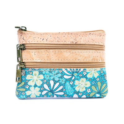 Triple-Zip Ladies' Mini Coin Pouch with Exclusive Printed Designs BAG-2326