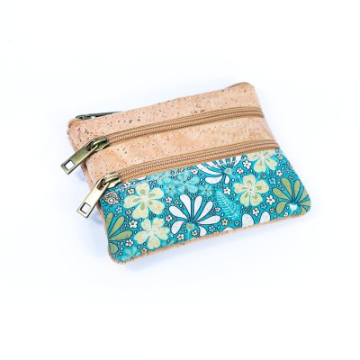 Triple-Zip Ladies&#39; Mini Coin Pouch with Exclusive Printed Designs BAG-2326