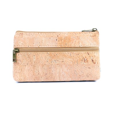 Chic Dual-Zipper Printed Cork Wallet for Women BAG-2328