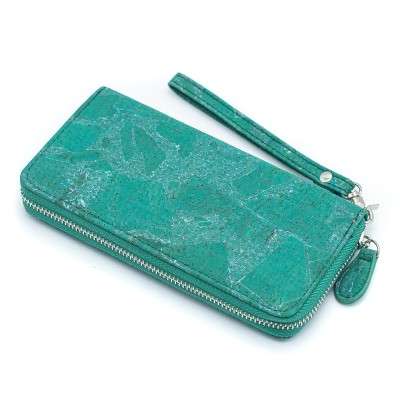 Turquoise Green Cork Wallet with Detachable Wrist Strap BAG-2084