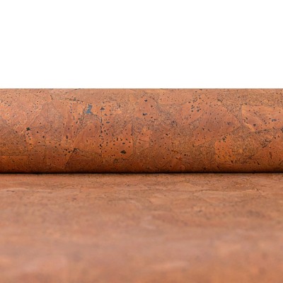 Dark Orange-Brown Cork Fabric in Block Style , 0.99 Thickness COF-589