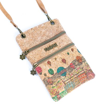 Flash Sale Stylish Cork Crossbody Bag with World Famous City Prints BAGF-098