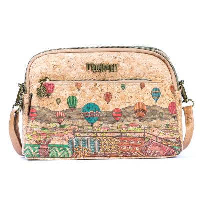 Versatile Cork Crossbody & Clutch Bag with City Landmark Designs BAGF-105