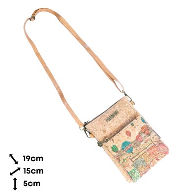 Cork Crossbody & Phone Bag with City Landmark Designs BAGF-095