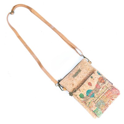 Cork Crossbody & Phone Bag with City Landmark Designs BAGF-095