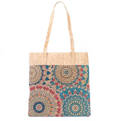 Mandala Print Cork Women's Tote Shopping Bag