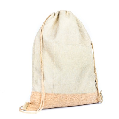 Eco-Friendly Drawstring Bag - Cotton and Cork Combination BAGD-267