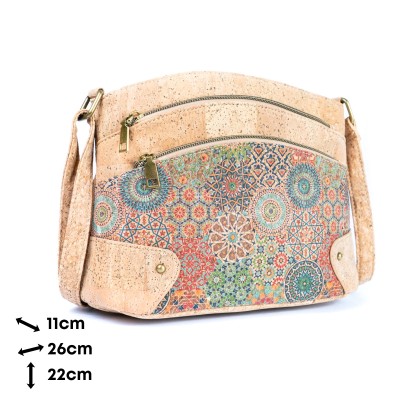 Three-Line Zipper Women's Cork Crossbody Bag BAGD-555