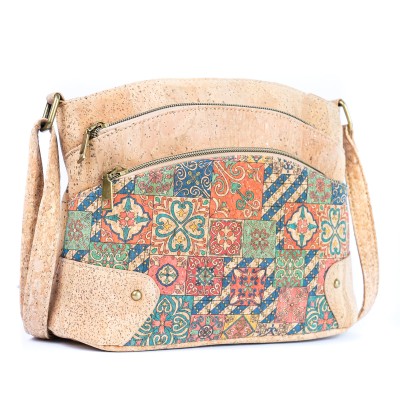 Three-Line Zipper Women's Cork Crossbody Bag BAGD-555