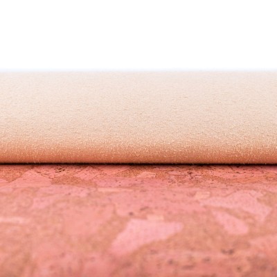 Natural Pink Cork Fabric with Abstract Pattern COF-601