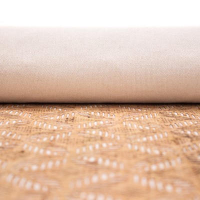 Laser-Cut Cork Fabric with Leaf Motif Design - 1.2mm Thickness COF-416