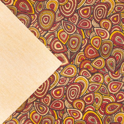 Vibrant Peacock Feather Inspired Cork Fabric COF-616