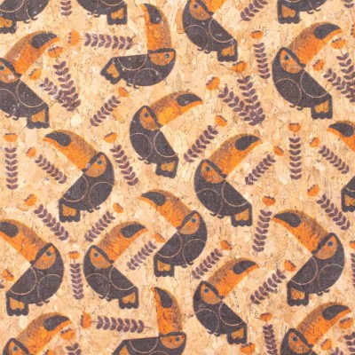 END OF COLLECTION Pecan and Twig Cork Fabric COF-358-A