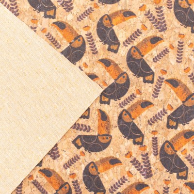 END OF COLLECTION Pecan and Twig Cork Fabric COF-358-A