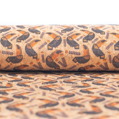 END OF COLLECTION Pecan and Twig Cork Fabric COF-358-A