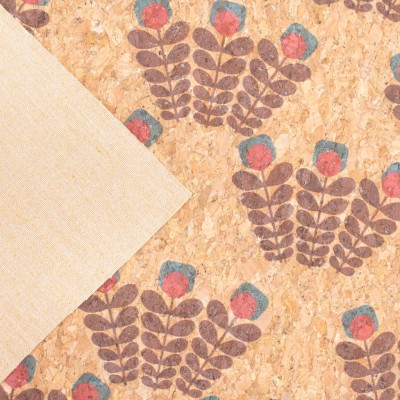 END OF COLLECTION Trio-Flora Blossom Cork Fabric COF-337-A