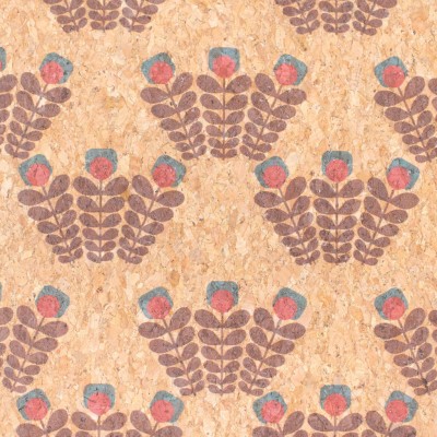 END OF COLLECTION Trio-Flora Blossom Cork Fabric COF-337-A