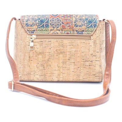 Flash Sale Natural Cork Magnetic Closure Floral Crossbody Bag for Women BAGF-049