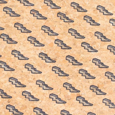 END OF COLLECTION Thunderbolt printed cork fabric COF-406-C