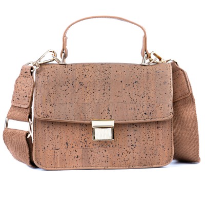 Chic Natural Cork Crossbody Bag with Gold Clasp BAG-2322