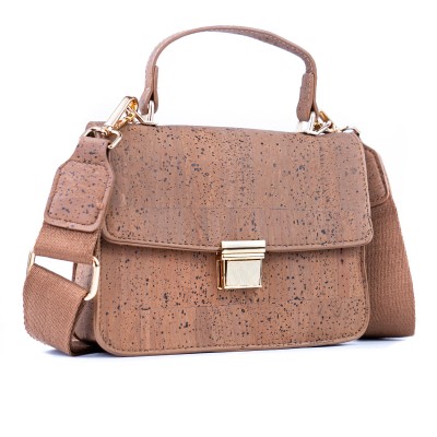 Chic Natural Cork Crossbody Bag with Gold Clasp BAG-2322