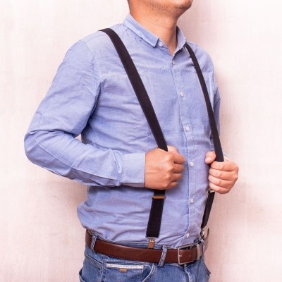 Bretelle da uomo regolabili in sughero nero SUSPENDER L-542-B