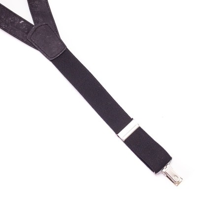 Bretelle da uomo regolabili in sughero nero SUSPENDER L-542-B