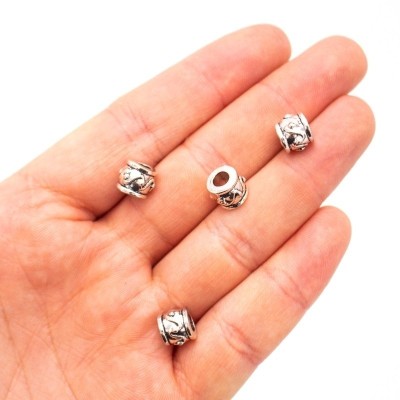 20 pezzi per perline arrotondate in argento sterling con cinturino in sughero da 5 mm - D-5-5-156