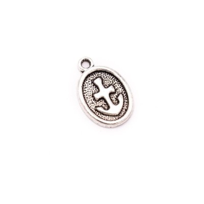 20 pz 12x18mm Rotondo Argento Ovale Ancora Collana Gioielli Ciondolo Risultati Dei Gioielli D-3-475