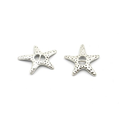 10 pezzi per gioielli in argento antico con pelle piatta da 5 mm. Ricerca gioielli stella marina D-1-5-12