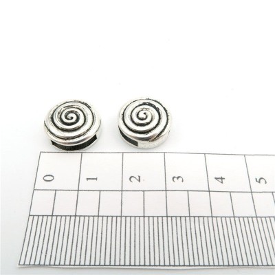 10 pezzi per 10 mm in pelle piatta argento antico rotondo spirale forniture di gioielli risultati dei gioielli D-1-10-52